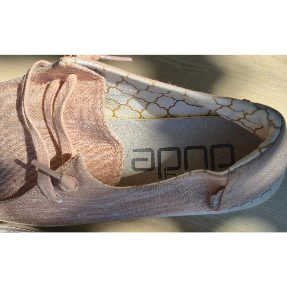 Hey‎ Dude Wendy Sparkling Rose Gold Slip On Loafers Womens 7 Pink Shimmer